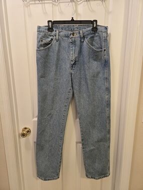 Wrangler Men's Jeans Light Blue Straight 34x30 100% Cotton